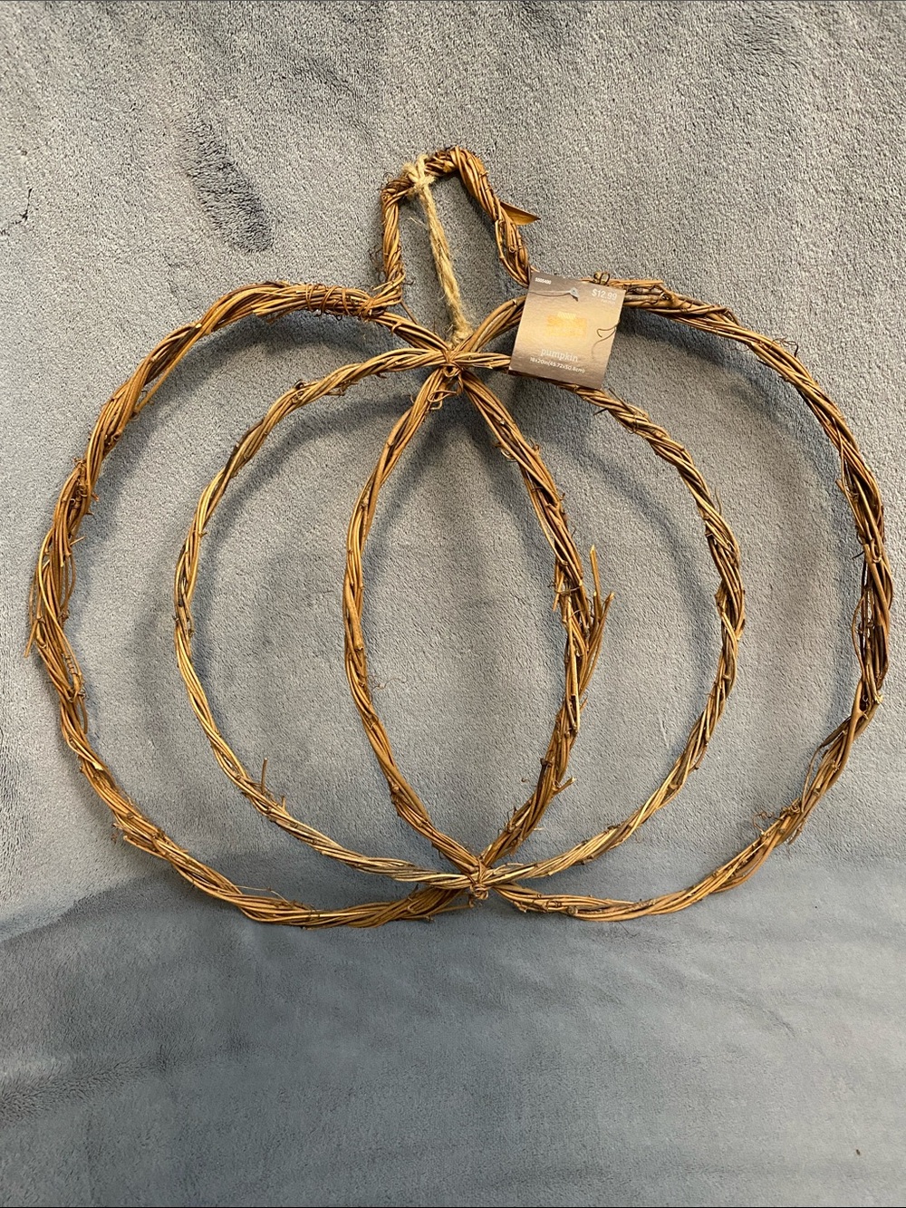 18” Rustic Woven Vine Pumpkin Wreath